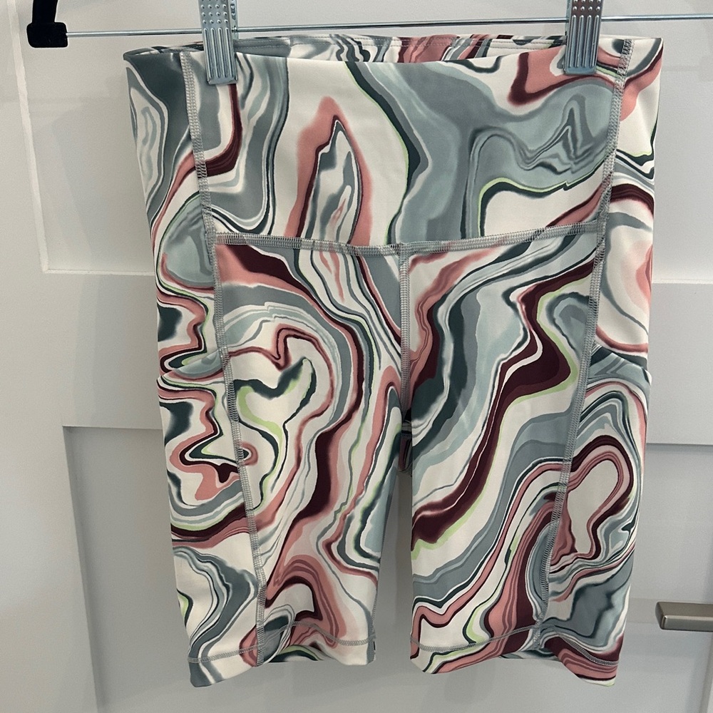 Athleta Multicolor Swirl Bike Shorts